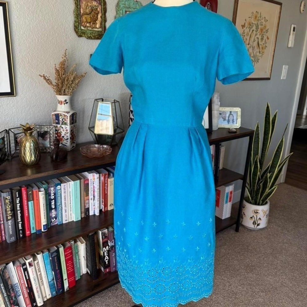 Vintage 60s Adler of Scottsdale Embroidered‎ Eyelet Dress XS/S